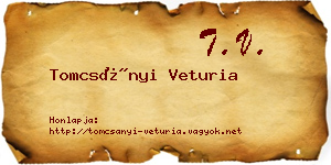 Tomcsányi Veturia névjegykártya